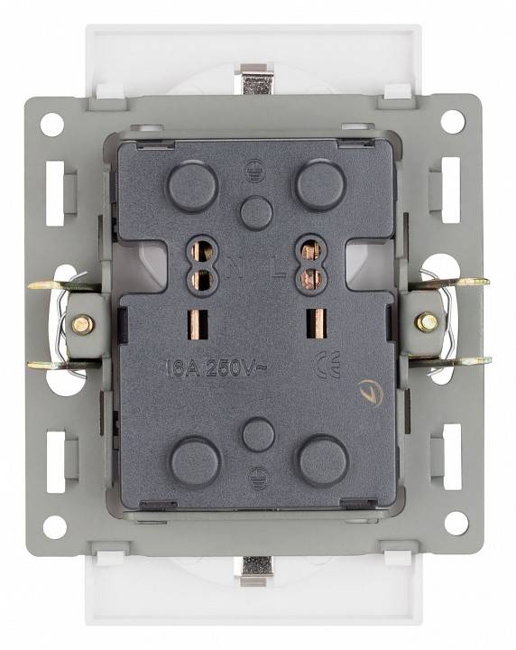 Розетка двойная с заземлением и со шторкой, без рамки Arlight SCT 043764