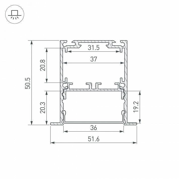 Профиль встраиваемый Arlight SL-LINIA 044685