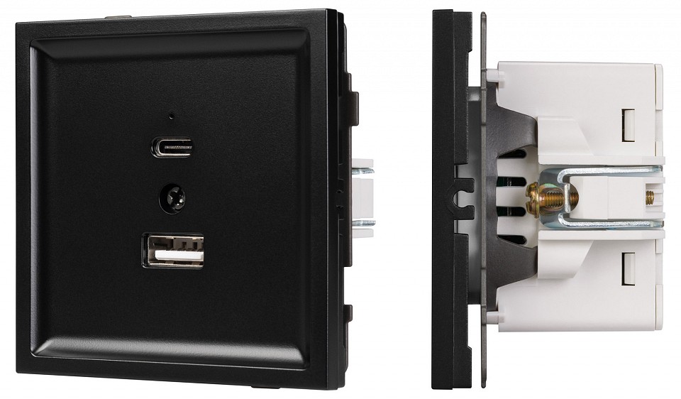 Розетка 2хUSB type A и C без рамки Arlight SCT-TENDO 054095