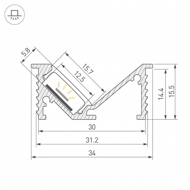 Профиль встраиваемый Arlight SL-BEVEL 063940