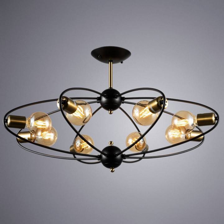Люстра на штанге Arte Lamp Glasgow 8 ламп A1963PL-8BK