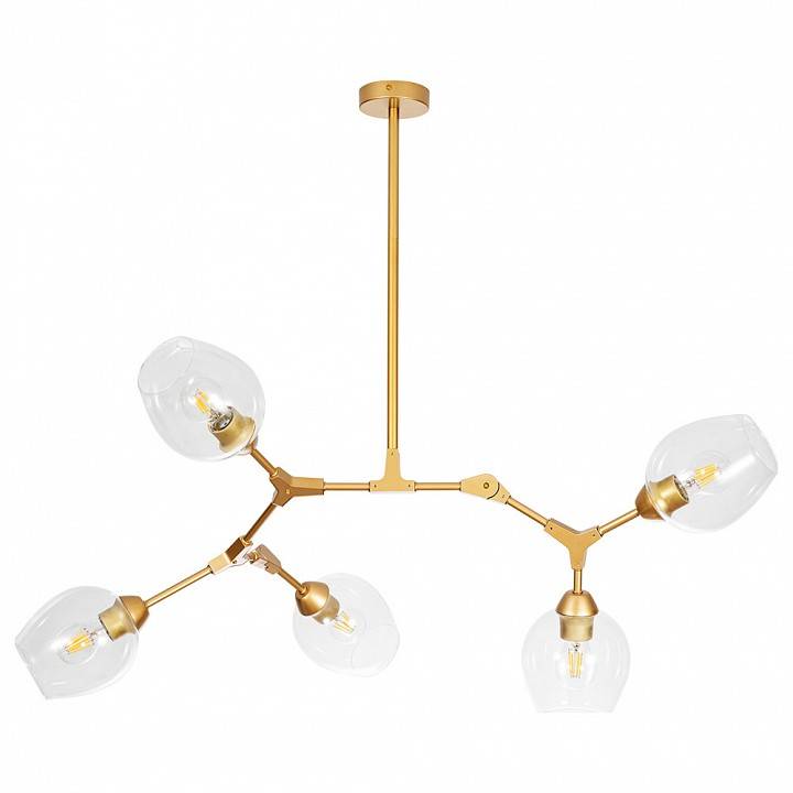 Люстра на штанге Arte Lamp Yuka 5 ламп золотая A4103SP-5GO