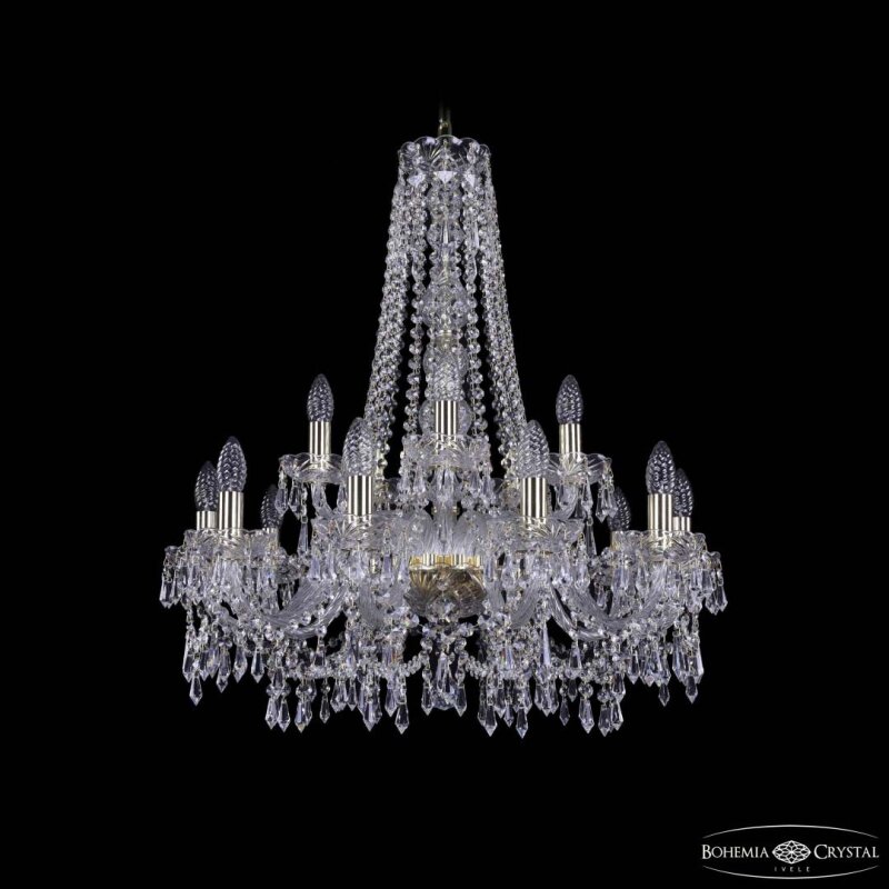 Подвесная люстра Bohemia Ivele Crystal 1403 1403/10+5/240/h-76 G