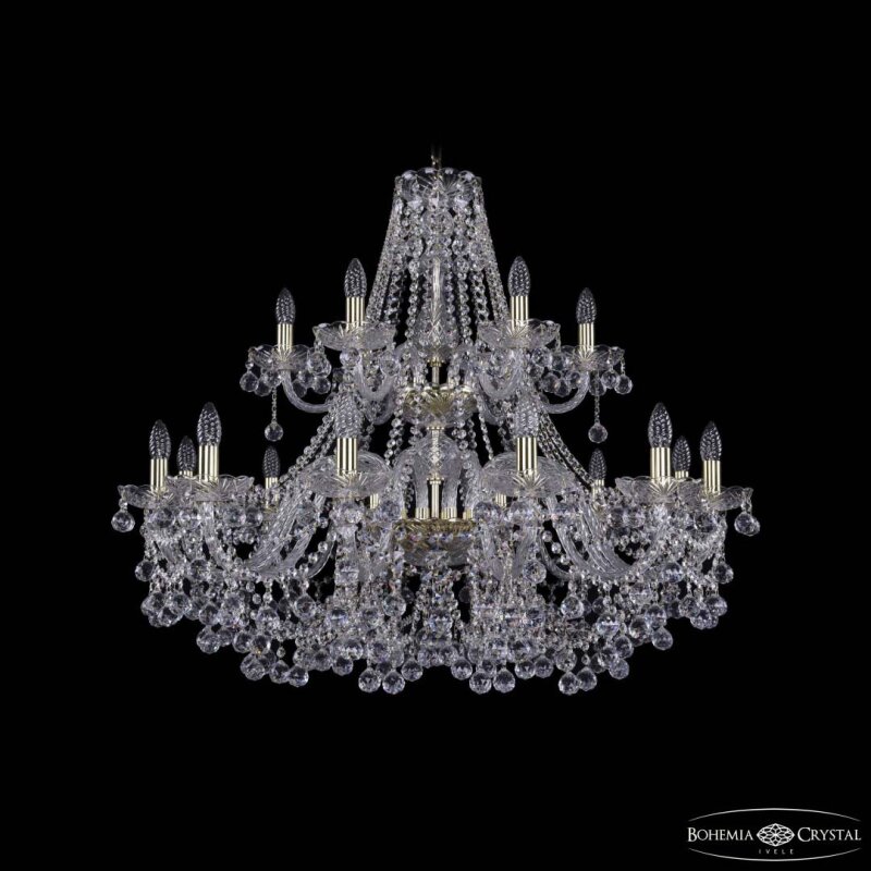 Подвесная люстра Bohemia Ivele Crystal 1409 1409/12+6/360/2d G