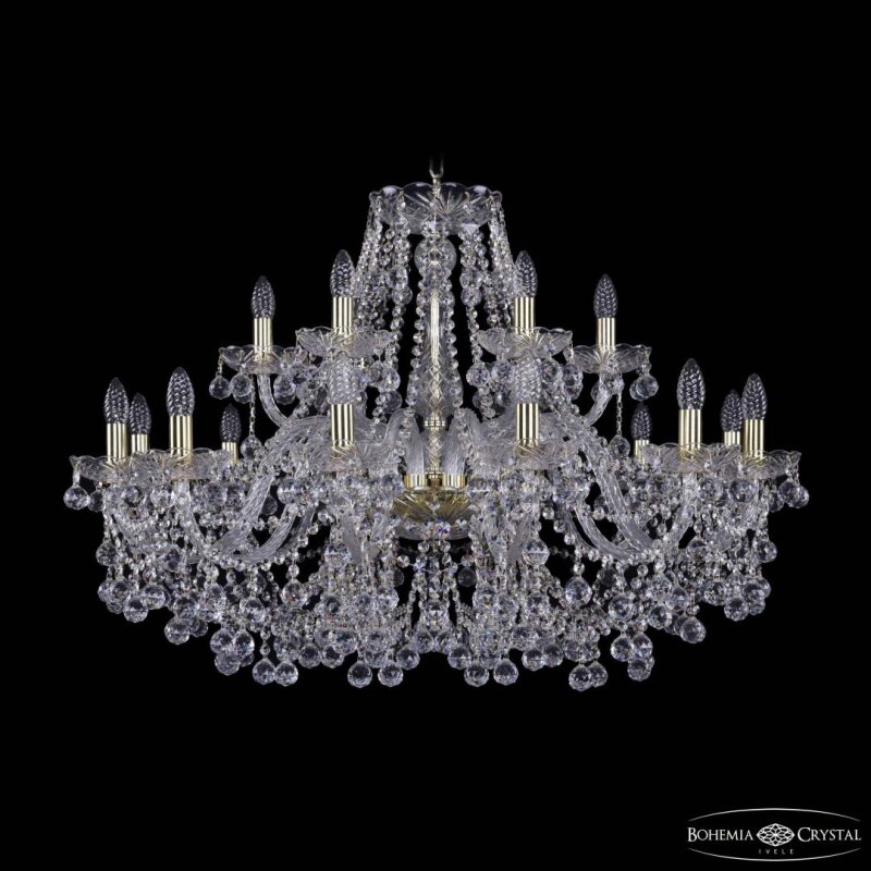 Подвесная люстра Bohemia Ivele Crystal 1409 1409/12+6/360 G