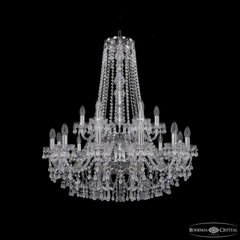 Подвесная люстра Bohemia Ivele Crystal 1410 1410/12+6/300/h-95/2d Ni V0300