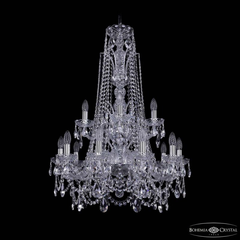 Подвесная люстра Bohemia Ivele Crystal 1411 1411/10+5/240/XL-94/2d Ni
