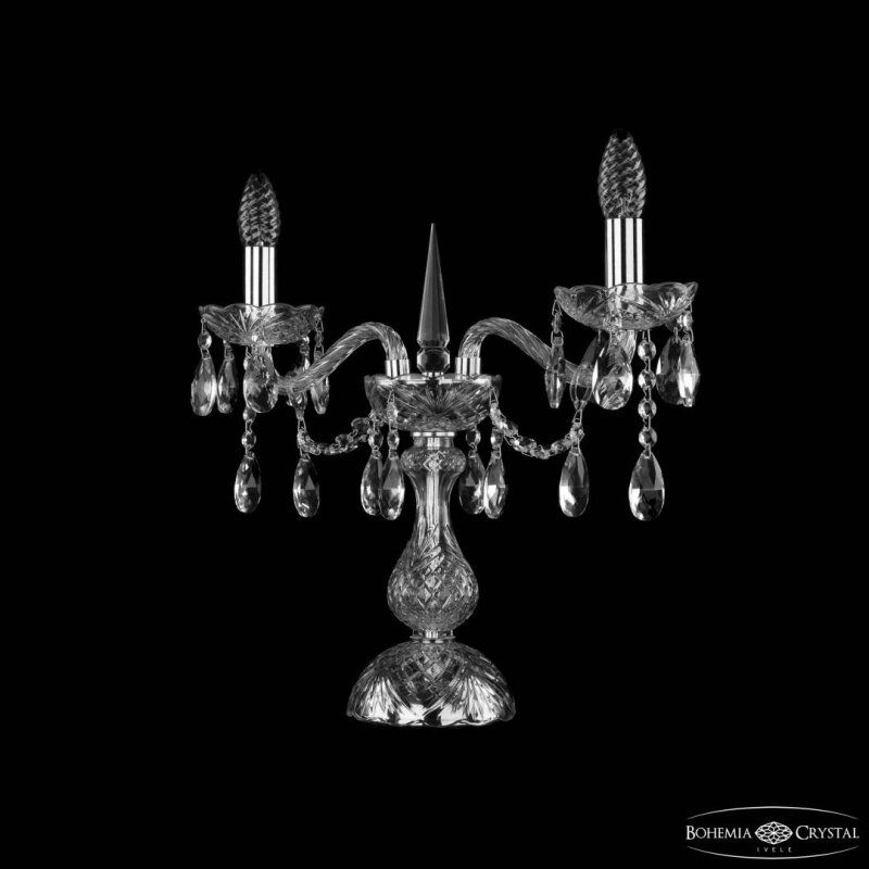 Настольная лампа декоративная Bohemia Ivele Crystal 1413 1413L/2/141-39 Ni