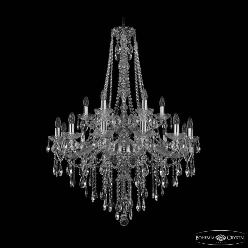 Подвесная люстра Bohemia Ivele Crystal 1415 1415/12+6/300/h-112/2d Ni