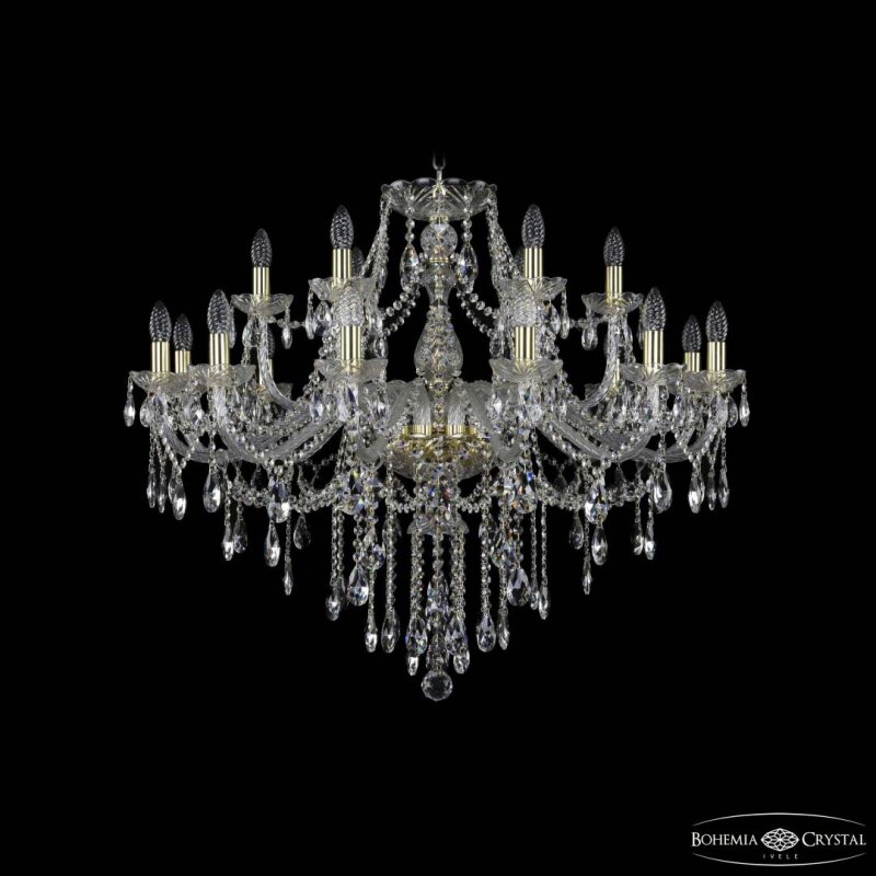 Подвесная люстра Bohemia Ivele Crystal 1415 1415/12+6/360 G