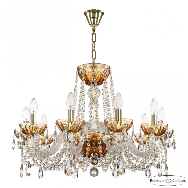 Подвесная люстра Bohemia Ivele Crystal 5402 5402/10/240 G Amber/M-1H