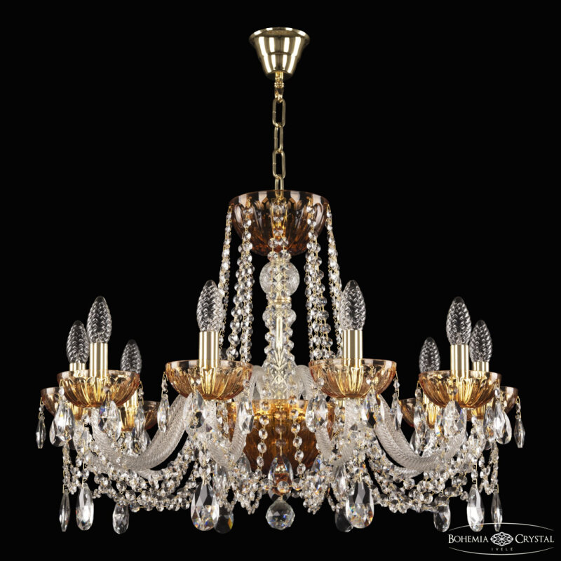 Подвесная люстра Bohemia Ivele Crystal 5402 5402/10/240 G Amber/M-1H