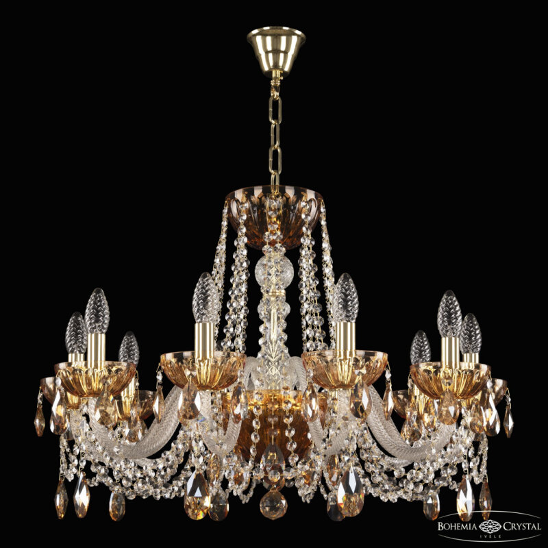 Подвесная люстра Bohemia Ivele Crystal 5402 5402/10/240 G Amber/M-1H K721