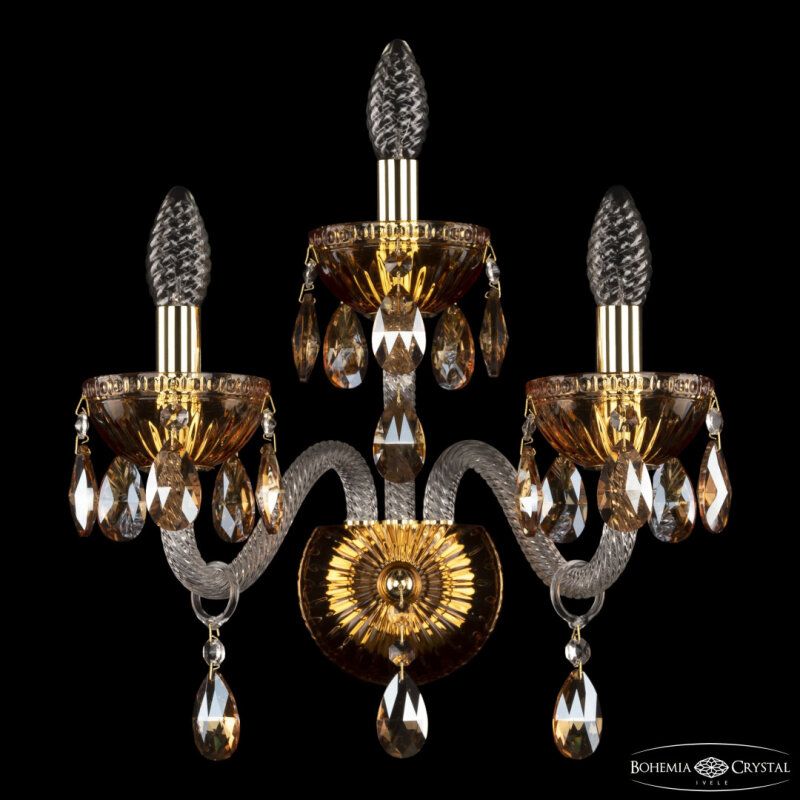 Бра Bohemia Ivele Crystal 5417 5417B/2+1/165 G Amber/M-1G K721