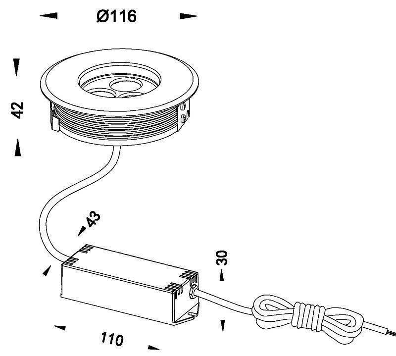 Светильник грунтовый встраиваемый Deko-Light Flat II WW 100112