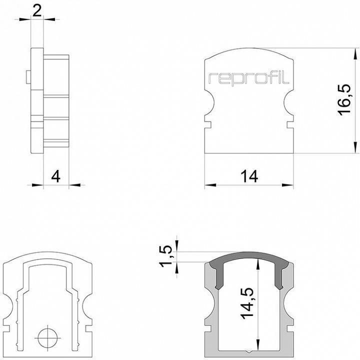 Набор заглушек для профиля Deko-Light F-AU-02-08 10 шт 978541