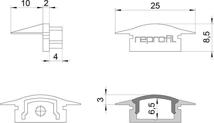 Набор заглушек для профиля Deko-Light F-ET-01-10 серебристый (10 шт) 978590