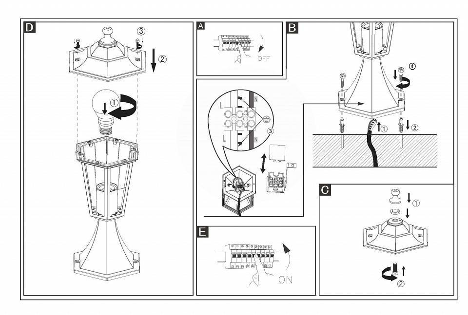 Наземный низкий светильник Eglo ПРОМО Laterna 4 22472