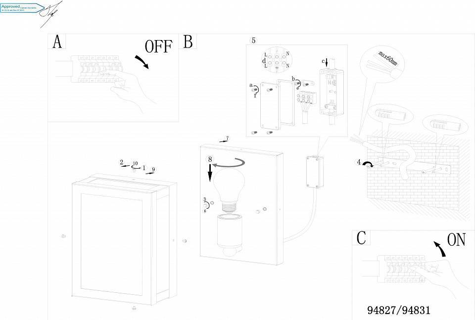 Накладной светильник Eglo Alamonte 94827