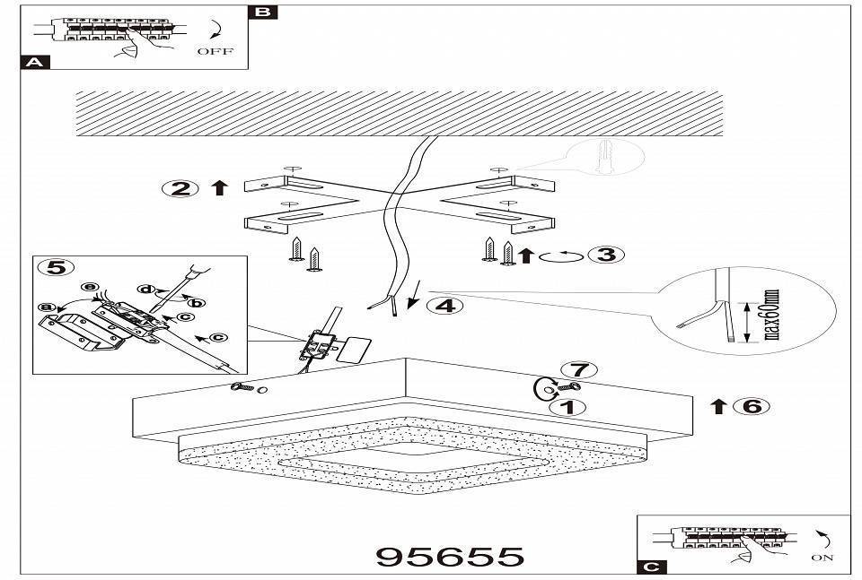 Накладной светодиодный светильник EGLO Fradelo 12 Вт 260 мм 95655