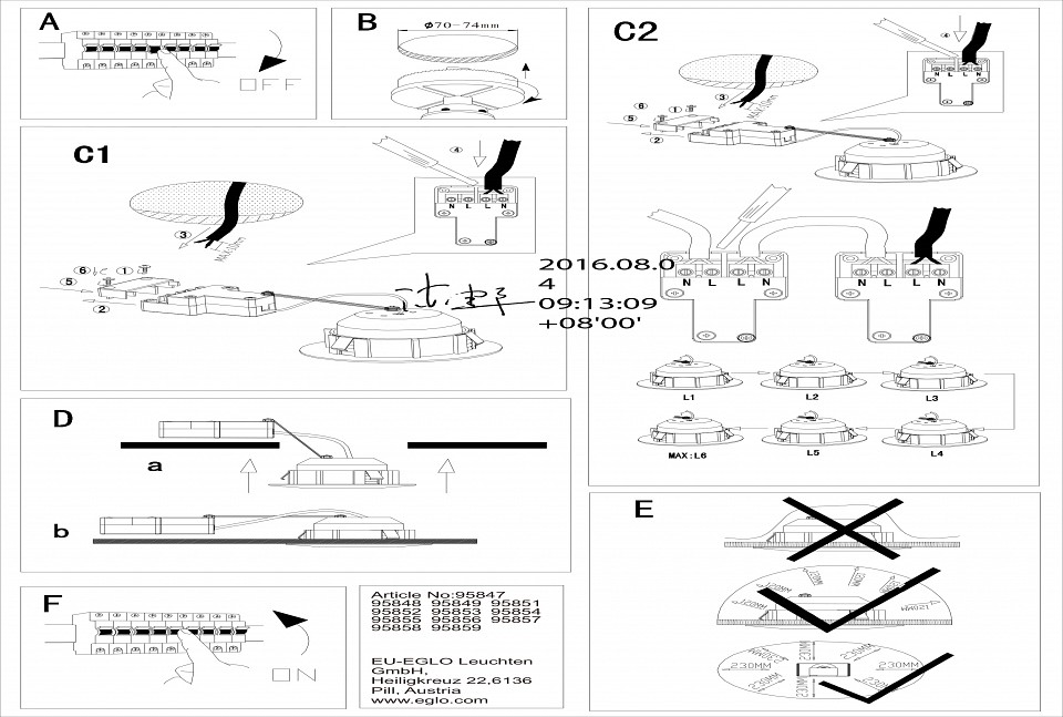 Набор встраиваемых светильников Eglo Pineda 95858