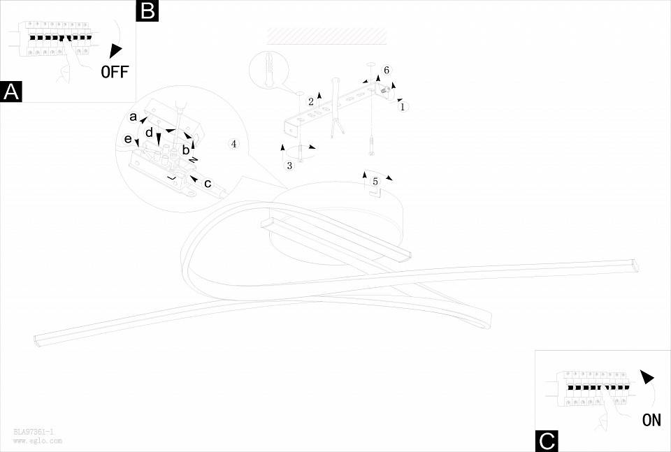 Накладной светильник Eglo Palozza 380 мм 97361