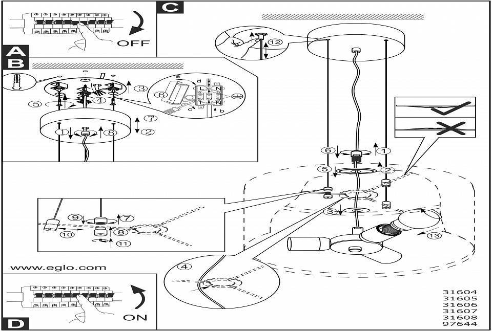 Подвесной светильник Eglo ПРОМО Viserbella 97644