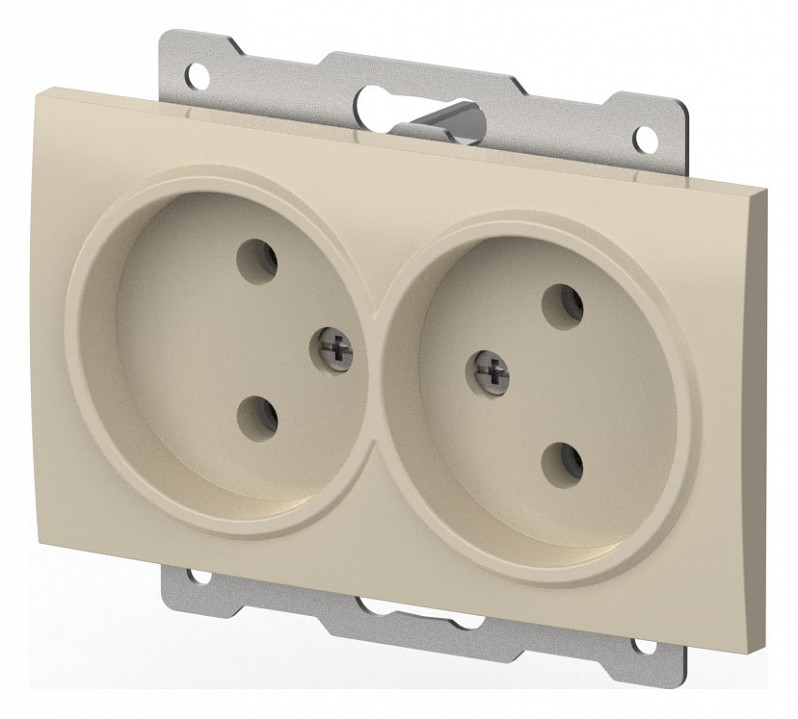 Розетка двойная без заземления, без рамки Elbi Eleсtriс Zena Vega 609-010300-908