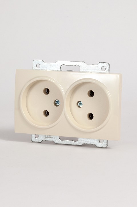 Розетка двойная без заземления, без рамки Elbi Eleсtriс Zena Vega 609-010300-908