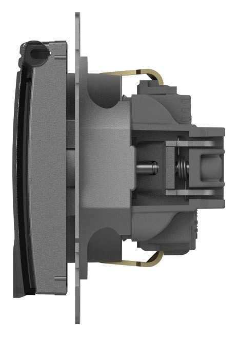Розетка с заземлением с крышкой, без рамки Elbi Eleсtriс Zena Vega 609-011000-218