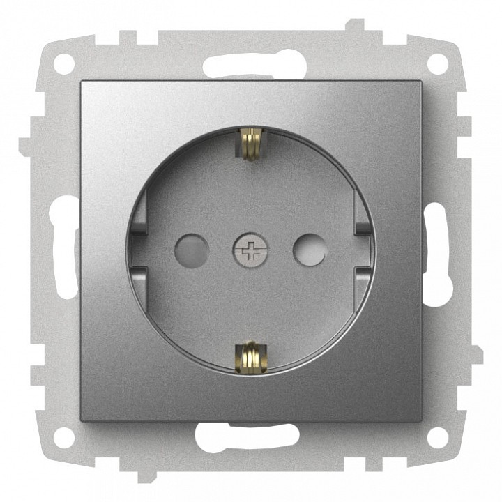 Розетка с заземлением и со шторкой, без рамки Elbi Eleсtriс Zena Vega 609-011000-243