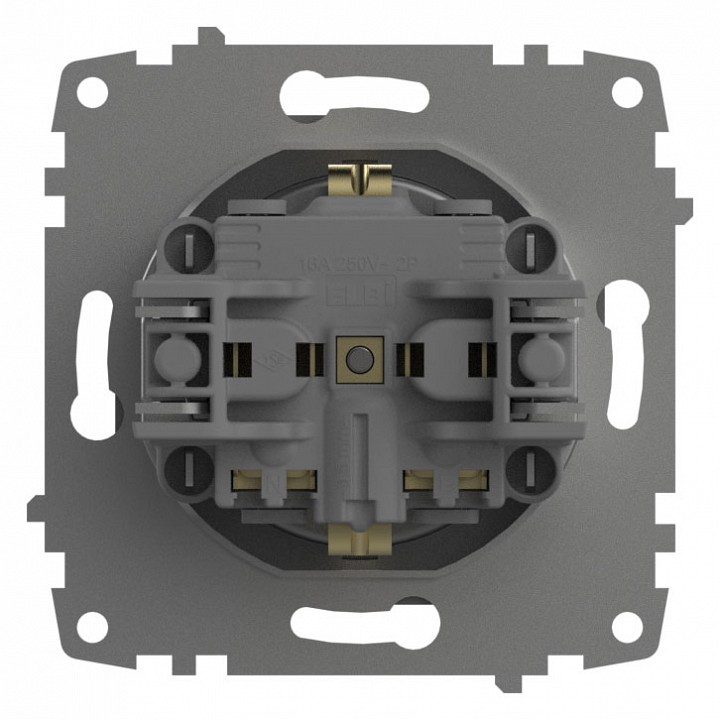 Розетка с заземлением и со шторкой, без рамки Elbi Eleсtriс Zena Vega 609-011000-243