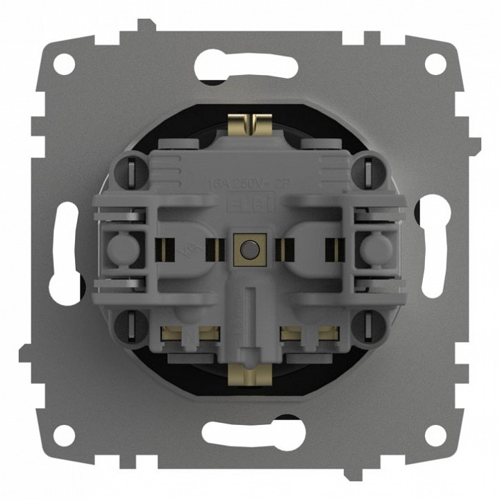 Розетка с заземлением и со шторкой, без рамки Elbi Eleсtriс Zena Vega 609-014800-243