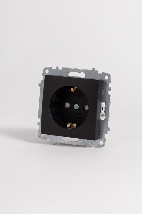 Розетка с заземлением и со шторкой, без рамки Elbi Eleсtriс Zena Vega 609-014800-243