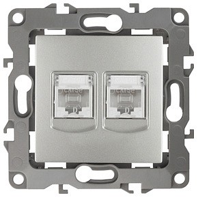 Розетка двойная Ethernet RJ-45 без рамки Эра Эра 12 12-3108-03