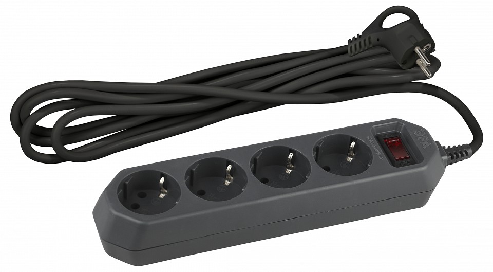 Удлинитель с выключателем Эра  USF-M-4es-1.5m-B