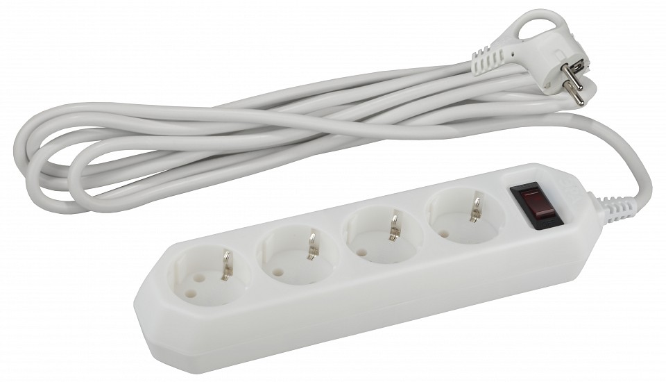 Удлинитель с выключателем Эра  USF-M-4es-1.5m-W