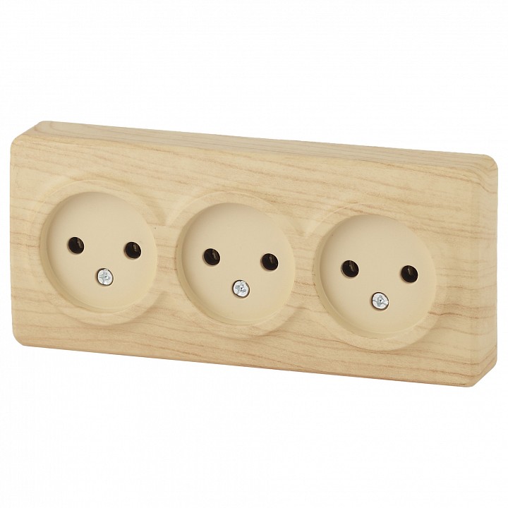 Розетка тройная без заземления Эра Эра Эксперт 11-2207-11