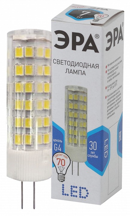 Лампа светодиодная Эра Стандарт LED JC-7W-220V-CER-840-G4