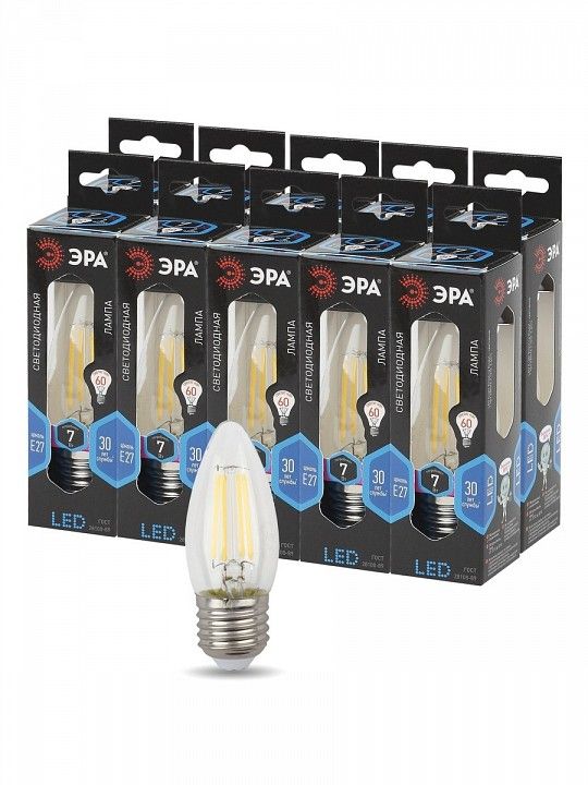 Лампа светодиодная Эра F-LED E27 7Вт 4000K F-LED B35-7W-840-E27