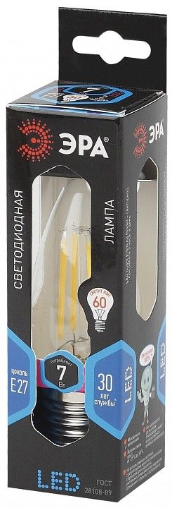 Лампа светодиодная Эра F-LED E27 7Вт 4000K F-LED B35-7W-840-E27