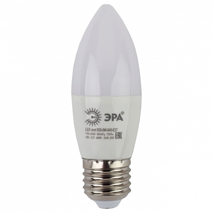 Лампа светодиодная Эра Стандарт LED B35-9W-840-E27