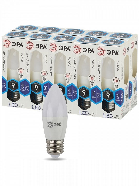 Лампа светодиодная Эра Стандарт LED B35-9W-840-E27