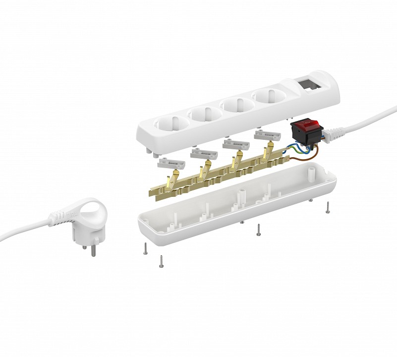 Удлинитель с выключателем Эра  U-4es-3m-3x1