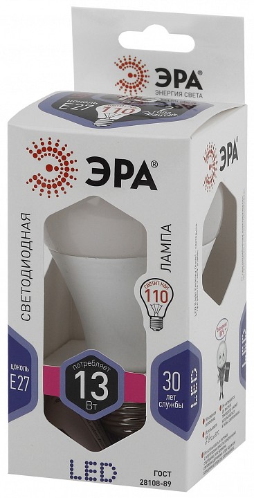 Лампа светодиодная Эра Стандарт LED A60-13W-860-E27