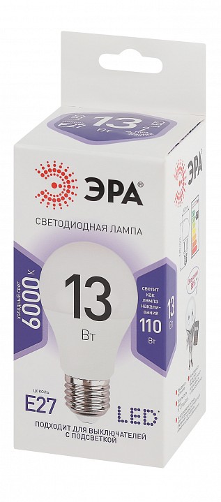 Лампа светодиодная Эра Стандарт LED A60-13W-860-E27