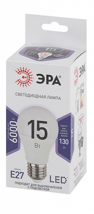 Лампа светодиодная Эра Стандарт LED A60-15W-860-E27