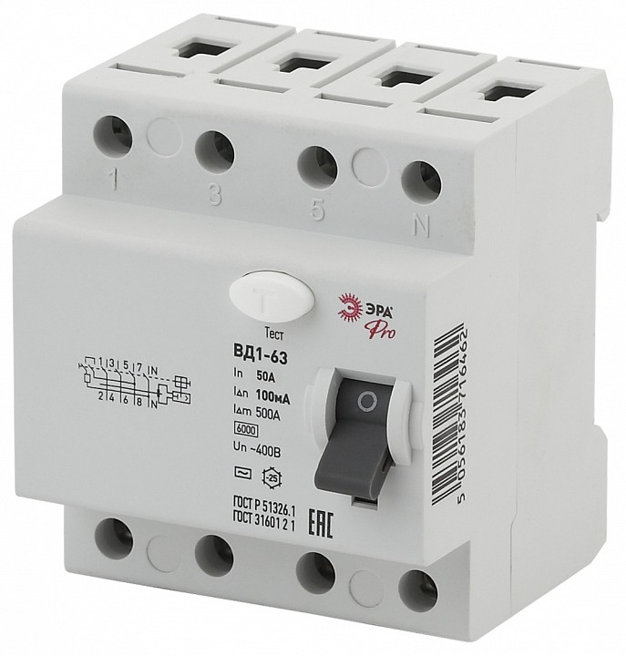 Устройство защитного отключения 4P Эра ВД1-63 NO-902-71