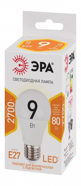 Лампа светодиодная Эра  LED A60-9W-827-E27