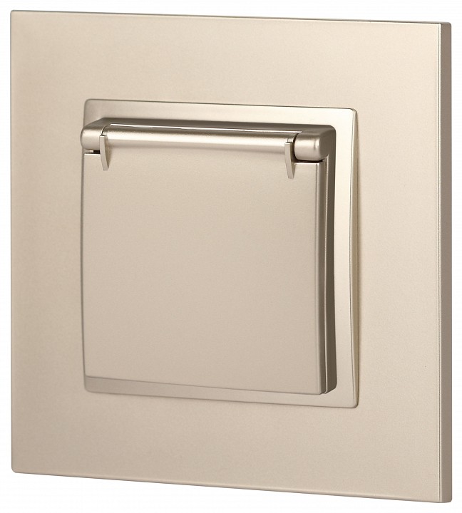 Розетка с заземлением и со шторкой, без рамки с крышкой Эра Эра Elegance 14-2103-04